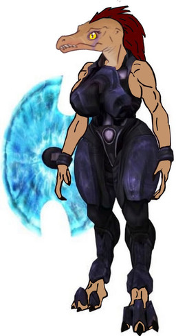 3_fingers 3_toes anthro armor big_breasts breasts energy_shield feet female fingers non-mammal_breasts quill_hair red_quills sharp_teeth solo standing tan_body teeth thick_thighs toes wide_hips yellow_eyes brothor1234 godzilla20002021 halo_(series) microsoft xbox_game_studios alien kig-yar ruuhtian scalie 2026 3d_(artwork) alternate_version_at_source digital_drawing_(artwork) digital_media_(artwork) hi_res mixed_media