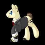 alternate_species bald barcode barcode_on_head blue_eyes bottomless clothed clothing cutie_mark feral formal frown insignia looking_at_viewer male necktie ponification quadruped scowl simple_background solo suit tail transparent_background gasmaskmonster hasbro hitman_(series) my_little_pony agent_47 equid equine horse mammal pony alpha_channel