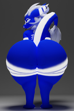 anthro big_butt blue_body butt fur huge_butt huge_thighs hyper hyper_butt hyper_thighs looking_back male solo thick_thighs blueberrybesuru blender_cycles mythology mulberry_(blueberrybesuru) dragon furred_dragon furred_scalie mythological_creature mythological_scalie scalie wickerbeast 3d_(artwork) digital_media_(artwork) hi_res