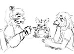 anthro baby family feeding female group male trio young shybird mythology naranja_(shybird) torian_(shybird) avian bird falcon falconid felid gryphon hybrid mammal mythological_avian mythological_creature pantherine peregrine_falcon tiger monochrome sketch father_(lore) father_and_child_(lore) father_and_son_(lore) mother_(lore) mother_and_child_(lore) mother_and_father_(lore) mother_and_son_(lore) parent_(lore) parent_and_child_(lore) parent_and_son_(lore) son_(lore)