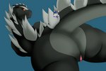 anthro big_butt butt female genitals pussy simple_background solo tail zeroviks godzilla_(series) toho godzilla kaiju monster 3:2 digital_media_(artwork) hi_res