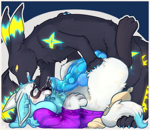 age_difference animal_genitalia animal_penis big_penis black_body blush bodily_fluids border canine_genitalia canine_penis clothed clothing duo erection face_lick feral frottage fur genital_fluids genitals knot knotted_penis leaking leaking_penis leaking_precum licking male male/male multicolored_body multicolored_fur nude open_mouth partially_clothed penile penis penises_touching precum precum_on_clothing precum_on_face precum_on_penis precum_on_self sex simple_background tail teeth tongue tongue_out white_body white_border white_fur cactie nintendo pokemon spike_lightning spirit_(riovee) canid canine eevee eeveelution generation_1_pokemon generation_2_pokemon generation_4_pokemon hybrid mammal pokemon_(species) riolu umbreon absurd_res hi_res father_(lore) father_and_child_(lore) father_and_son_(lore) incest_(lore) parent_(lore) parent_and_child_(lore) parent_and_son_(lore) son_(lore)