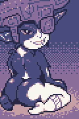 butt butt_focus feet female grin kneeling looking_back pose simple_background smile smug solo naughtysableye nintendo the_legend_of_zelda twilight_princess midna humanoid twili 2026 2:3 digital_media_(artwork) pinup pixel_(artwork)