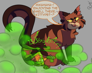 bodily_fluids butt butt_focus duo fart fart_cloud fart_fetish fart_sniffing farting_on_another farting_on_face feral feral_on_feral forced green_fart_cloud male male/male mocking musk nervous nervous_sweat onomatopoeia rumbling_stomach sitting sitting_on_another smelly sniffing sound_effects sweat sweatdrop sweaty_butt teasing text rancidwyrm warriors_(book_series) firestar_(warriors) tigerstar_(the_prophecies_begin) domestic_cat felid feline felis mammal 5:4 hi_res