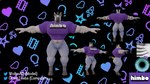 16:9 3d_(artwork) 4k absurd_res anthro barazoku big_muscles brand_parody clothing digital_media_(artwork) equid equine gradient_background grant_johnson hi_res himbo huge_muscles male mammal model_sheet muscular pattern_background shirt simple_background solo standing text text_on_clothing text_on_shirt text_on_topwear topwear twitch.tv widescreen zebra