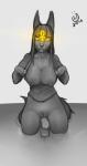 2016 absurd_res anthro biped blush bottomless breasts canid canine clothed clothing clothing_pull dafka digital_media_(artwork) exposed_breasts female genitals hi_res kneeling mammal navel nipples nude ozi-rz pubes pussy shirt shirt_pull solo topwear topwear_pull