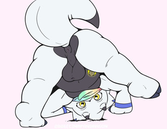 anthro anus backsack balls belly butt genitals looking_through looking_through_legs male perineum presenting presenting_anus slightly_chubby solo spread_legs spreading white_body mrpandragon bandai_namco digimon digimon_(species) gammamon scalie
