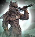 abs animal_genitalia animal_penis anthro armor balls biceps bulge canine_genitalia canine_penis collar fur genitals green_eyes jewelry male medieval melee_weapon multicolored_body multicolored_fur muscular muscular_anthro muscular_male neck_tuft nipples nude pecs penis sheath simple_background solo solo_in_panel sword sword_on_back tail tuft two_tone_body two_tone_fur weapon dogboy55_artss far_beyond_the_world_(series) ranok_(far_beyond_the_world) canid canine canis mammal wolf absurd_res digital_drawing_(artwork) digital_media_(artwork) hi_res shaded