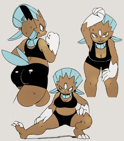 3_toes 4_fingers alternate_color anthro blue_body blue_feathers bodily_fluids bottomwear breasts brown_body brown_eyes butt claws cleavage clothed clothing curvy_figure exercise feathers feet female fingers forehead_gem gem glistening glistening_clothing multiple_angles multiple_poses partially_clothed pose running shorts soles solo spandex spandex_shorts stretching sweat thick_thighs tight_bottomwear tight_clothing tight_shorts toes training_bra voluptuous wide_hips wide_waist workout third-party_edit unknown_artist nintendo pokemon generation_4_pokemon mammal mustelid musteline pokemon_(species) true_musteline weavile colored digital_media_(artwork) flat_colors