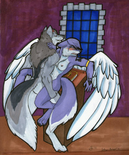 altar anthro areola back_wings black_nose blush bodily_fluids breasts butt christian_cross christian_symbol church cross crying digitigrade duo fangs feathered_wings feathers female female_penetrated fluffy fluffy_tail forced fur hair inside male male/female male_penetrating male_penetrating_female muscular muscular_male navel neck_tuft nipples nude penetration penile penile_penetration penis_in_vagina purple_body purple_fur purple_hair rape religion religious_symbol resisting sad scared sex smile spread_legs spreading tail tattoo tears teeth tuft vaginal vaginal_penetration white_wings window wings lobana bible christianity angel canid canine canis demon mammal wolf 2012 hi_res story story_in_description