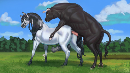 anal anal_orgasm anal_penetration anatomically_correct anatomically_correct_genitalia anatomically_correct_penis animal_genitalia animal_penis anus balls bodily_fluids bovine_genitalia bovine_penis cum cum_while_penetrated cumshot duo ejaculation equine_anus equine_genitalia equine_penis erection feral feral_on_feral feral_penetrated feral_penetrating feral_penetrating_feral from_behind_position genital_fluids genitals grass hands-free hooves horn looking_back looking_pleasured male male/male male_penetrated male_penetrating male_penetrating_male mane orgasm orgasm_face outside outside_sex penetration penile penile_penetration penis plant puffy_anus quadruped sex smile snout tail tree jaribka bovid bovine cattle equid equine horse mammal 16:9 digital_media_(artwork) hi_res widescreen