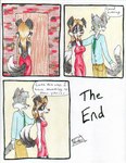 aubrey_ferris backless_clothing backless_dress canid canine canis clothing dialogue domestic_cat domestic_dog dress duo english_text felid feline felis female imminent_death interspecies male mammal rabid_(webcomic) red_clothing red_dress text