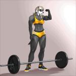 abs anthro barbell biceps biped bottomwear breasts clothed clothing female flexing footwear hair midriff muscular muscular_anthro muscular_female navel shirt shoes short_hair shorts solo tail tail_motion tailwag tank_top topwear weights mykegreywolf liz_(mykegreywolf) badger mammal mustelid musteline 1:1 2018 2d_animation animated digital_media_(artwork) short_playtime