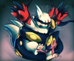ambiguous_gender bdsm bit_gag blindfold bondage bound chubby claws coiling coils fur gag hindpaw kinglom licking markings nintendo paws pokémon red_markings reptile scalie seviper snake tickling tongue video_games white_fur zangoose
Rating: Questionable
Score: 14
User: DragonRanger
Date: June 28, 2012