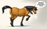 2021 anatomically_correct anatomically_correct_anus anatomically_correct_genitalia anatomically_correct_pussy animal_genitalia animal_pussy anus butt conditional_dnp dialogue english_text equid equine equine_anus equine_genitalia equine_pussy female feral genitals hi_res hooves horse jotun22 mammal puffy_anus pussy quadruped rear_view shaded simple_background solo talking_feral text underhoof unguligrade white_background windfall