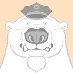 black_nose clothing hat headgear headwear police police_hat simple_background solo white_body dakota-bear bear mammal 1:1 2017 archived_source bust_portrait portrait