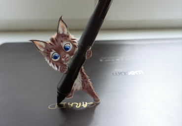 ambiguous_gender anthro biped blep blue_eyes blurred_background brown_body brown_fur cheek_tuft chibi claws countershade_torso countershading detailed_fur digitigrade facial_tuft finger_claws fluffy fur handpaw holding_object holding_pen holding_tablet_pen inner_ear_fluff looking_down micro paws pen photo_background pink_nose realistic_lighting realistic_shading reflection shadow solo standing tablet_pen text toe_claws tongue tongue_out tuft whiskers white_body white_countershading white_fur conditional_dnp royz third-party_edit wacom caraid_(character) felid feline lynx mammal detailed english_text photo_manipulation photography_(artwork) shaded