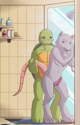 adolescent against_surface against_wall age_difference anal anal_penetration anthro duo erection from_behind_position fur genitals grey_body grey_fur knot looking_back male male/male male_penetrated male_penetrating male_penetrating_male master non-canine_knot nude older_male penetration penis sex shower shower_sex smile standing tail tail_grab young saky349 teenage_mutant_ninja_turtles teenage_mutant_ninja_turtles_(2003) leonardo_(tmnt) master_splinter brown_rat mammal murid murine rat reptile rodent scalie turtle hi_res adopted_(lore) adopted_son_(lore) adoptive_father_(lore) pseudo_incest_(lore)