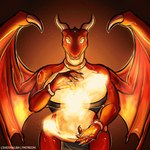 big_breasts breasts conjuring curvy_figure female looking_at_viewer magic_user smile smiling_at_viewer spellcasting sun thick_thighs mythology dragon mythological_creature mythological_scalie scalie 1:1 animated hi_res short_playtime