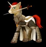 armor blue_eyes budded_cross cross crusader feral hair horn male melee_weapon object_in_mouth quadruped red_hair solo sword sword_in_mouth tail weapon enigmatia hasbro my_little_pony mythology paladoneous_(mlp) equid equine mammal mythological_creature mythological_equine unicorn alpha_channel