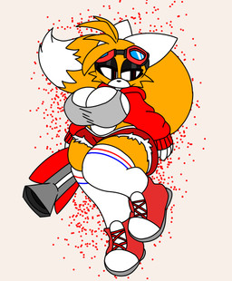 anthro big_breasts big_tail bottomwear breasts cleavage clothed clothing crop_top eyeshadow eyewear eyewear_on_head female footwear goggles goggles_on_head head_tuft hoodie hotpants hoverboard legwear makeup mouthless no_shading shirt shoes shorts sneakers socks solo standing tail thick_thighs thigh_highs thigh_socks topwear tuft wide_hips whiteothefurry sega sonic_riders sonic_the_hedgehog_(series) fan_character talia_(whiteothefurry) canid canine fox mammal absurd_res hi_res