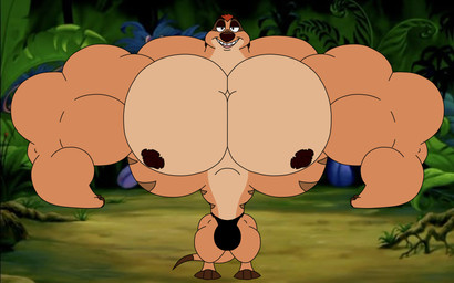 3_toes anthro anthrofied barefoot bedroom_eyes biceps big_muscles big_pecs biped black_clothing black_eyebrows black_eyes black_nipples black_nose black_speedo black_swimwear brown_ears brown_eyebrows brown_fingers brown_stripes brown_tail_tip brown_toes bulge clothed clothing collarbone dipstick_tail eyebrows facial_markings feet fist forest front_view fur hair half-closed_eyes head_markings huge_muscles huge_pecs hyper hyper_biceps hyper_muscles hyper_pecs jungle looking_at_viewer male markings mask_(marking) multicolored_body multicolored_fur multicolored_hair muscular muscular_anthro muscular_arms narrowed_eyes nipples open_mouth orange_hair outside paws pecs plant pose ribs screencap screencap_background seductive small_hands small_head smile smiling_at_viewer solo speedo speedo_on_face spread_legs spreading standing stripes swimwear tail tail_markings tan_body tan_fur thick_thighs toes top_heavy topless topless_anthro topless_male trapezius tree two_tone_body two_tone_fur veiny_arms white_sclera wide_hips wish-granter disney the_lion_king timon herpestid mammal meerkat 2025 colored digital_drawing_(artwork) digital_media_(artwork) flat_colors hi_res pinup