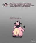 anthro biped countershade_torso countershading female horn pink_body solo tail teats text toby_art nintendo pokemon bovid bovine generation_2_pokemon mammal miltank pokemon_(species) 5:6 english_text