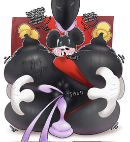 anthro anus big_butt black_body blush bodily_fluids butt clothing cum cum_in_ass cum_inside cum_on_face duo genital_fluids huge_butt male male/male text thong underwear crowundeadcat disney crow_(thedeathcrow) mickey_mouse mammal mouse murid murine rodent english_text hi_res