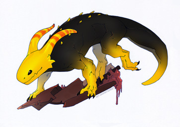 3_toes ambiguous_gender antennae_(anatomy) black_body feet feral flesh_fang gradient_tail multicolored_body muscular muscular_feral simple_background solo tail text toes two_tone_body white_background yellow_body yellow_head ket-dawnatsunset rain_world videocult orosan_(zdnoz) lizard lizard_(rain_world) reptile scalie yellow_lizard_(rain_world) 2024 artist_name hi_res male_(lore)