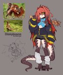 baseball_bat bat_(object) clothed clothing female frill_(anatomy) jacket long_tail pose solo tail topwear rinkae agamid animal_humanoid frilled_lizard humanoid lizard lizard_humanoid reptile reptile_humanoid scalie scalie_humanoid digital_drawing_(artwork) digital_media_(artwork) hi_res