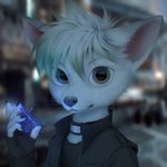 1:1 2022 5_fingers anthro black_nose blurred_background canid canine claws clothed clothing day digital_media_(artwork) fingers fox fur green_eyes hair hi_res looking_at_viewer male mammal outside solo wayn_animation whiskers