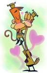 blush clothed clothing duo kissing male male/male young foxywolxy camp_lazlo cartoon_network dave_(camp_lazlo) lazlo atelid avian haplorhine loon mammal monkey new_world_monkey primate spider_monkey