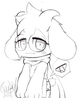 anthro briefs clothing duo eyewear fur glasses horn looking_at_viewer male simple_background solo_focus standing underwear white_background young young_anthro young_male eisuke_art deltarune undertale_(series) kris_dreemurr ralsei bovid caprine darkner goat mammal 2018 digital_media_(artwork) hi_res sketch