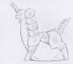 antennae_(anatomy) belly big_belly digestion female female_pred feral feral_pred fully_inside half-closed_eyes human_prey long_neck mass_vore multiple_prey narrowed_eyes open_mouth quadruped side_view solo struggling struggling_prey tongue tongue_out vore pakaproductions nintendo pokemon pandora_(pakaproductions) arthropod generation_5_pokemon human mammal pokemon_(species) scolipede black_and_white graphite_(artwork) monochrome sketch traditional_media_(artwork)
