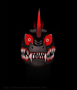 black_background creepy dark fangs horn male nightmare_fuel red_eyes simple_background solo teeth mickeymonster friendship_is_magic hasbro my_little_pony mythology king_sombra_(mlp) equid equine mammal mythological_creature mythological_equine unicorn red_theme