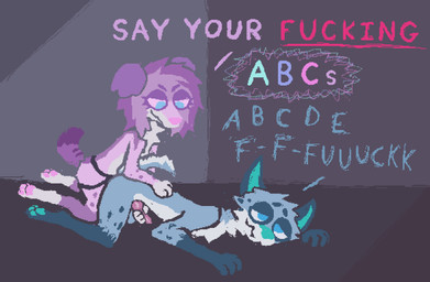 anal anal_penetration anatomically_correct anatomically_correct_genitalia anatomically_correct_penis animal_genitalia animal_penis anthro anthro_on_anthro anthro_penetrated anthro_penetrating anthro_penetrating_anthro blue_body blue_fur canine_genitalia canine_penis doggystyle duo female female_penetrating female_penetrating_male from_behind_position fur genitals hair half-closed_eyes handjob knot knotted_penis lying male male/female male_penetrated narrowed_eyes object_in_ass on_front pegging penetration penile penis profanity purple_body purple_fur purple_hair sex sex_toy sex_toy_in_ass sex_toy_insertion smile text toony toying_partner demensa emil_(demensa) canid canine canis coyote domestic_dog mammal 2026 english_text hi_res