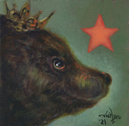ambiguous_gender brown_body brown_fur crown feral fur headgear simple_background snout solo star jasmine_becket-griffith bear mammal ursine 2021 acrylic_painting_(artwork) dated formal_art hi_res painting_(artwork) traditional_media_(artwork) traditional_painting_(artwork)