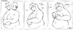 anthro areola big_breasts blush bodily_fluids breasts crossgender curvy_figure dialogue female fingers hair holding_breast looking_down motion_lines mtf_crossgender navel nipples overweight overweight_anthro overweight_female solo speech_bubble sweat sweatdrop text voluptuous fiercedeitylynx marron_(fiercedeitylynx) bear mammal 2023 absurd_res artist_name english_text hi_res monochrome signature