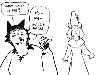 ambiguous_gender anthro clothed clothing dialogue duo female fully_clothed hair humor simple_background text vase white_background mia_cain it's_on_the_mouse vesna_(mia_cain) canid canine mammal mouse murid murine rodent digital_media_(artwork) english_text meme monochrome