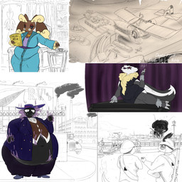 aircraft airplane anthro belly big_belly black_body blue_clothing breasts brown_body brown_fur clothing explosion factory female fur group hat headgear headwear male overweight vehicle thatoneaceguy nintendo pokemon charmander galarian_form galarian_linoone gastly generation_1_pokemon generation_2_pokemon generation_4_pokemon generation_8_pokemon heracross ledian lopunny pokemon_(species) regional_form_(pokemon) totodile 1:1 2025 hi_res