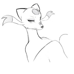 anthro black_nose blush blush_lines eyelashes female fur fur_markings looking_at_viewer markings narrowed_eyes simple_background smile smiling_at_viewer snout solo spots spotted_body spotted_fur spotted_head spotted_markings white_background meraence nintendo pokemon generation_5_pokemon mienshao pokemon_(species) 1:1 2014 digital_drawing_(artwork) digital_media_(artwork) hi_res sketch