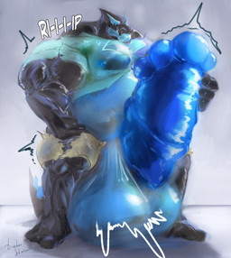 anthro balls balls_on_ground belly big_balls big_belly big_moobs big_muscles big_penis blue_penis bottomwear clothing erection expansion genital_expansion genitals growing growth growth_lines huge_balls huge_belly huge_moobs huge_muscles huge_penis hyper hyper_balls hyper_genitalia hyper_penis male moobs muscle_growth musclegut muscular muscular_male penis penis_expansion shirt solo tight_bottomwear tight_clothing tight_shirt tight_topwear topwear torn_clothing drakei nintendo pokemon thorinz generation_2_pokemon legendary_pokemon lugia pokemon_(species) hi_res