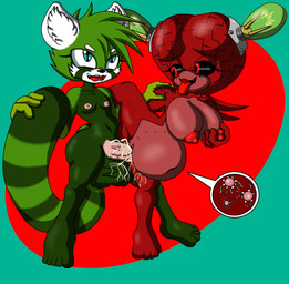 5_toes abdominal_bulge anthro areola ballerina_position balls big_balls big_brain big_breasts big_head black_nose black_sclera blue_eyes bodily_fluids breast_grab breasts cheek_tuft countershade_breasts countershade_face countershade_torso countershading cum cum_inflation cum_inside cybernetic_eye cybernetics eyebrows eyelashes facial_tuft feet female flat_chested fur genital_fluids genitals grabbing_own_breast green_body green_fur gynomorph hand_on_breast huge_brain huge_head humanoid_feet impregnation inflation intersex intersex/female light_bulb looking_at_another looking_up machine markings navel nipples nude open_mouth ovum penetration penis pink_areola pink_nipples pink_penis plantigrade red_areola red_background red_body red_countershading red_eyes red_nipples ring_(marking) ringed_tail simple_background small_breasts sperm_cell striped_markings striped_tail stripes tail tail_markings teal_background toes tongue tongue_out tuft vaginal vaginal_penetration vein veiny_penis white_body white_countershading white_ears white_eyebrows white_inner_ear white_sclera zoner sega sonic_the_hedgehog_(series) ailu_(spbunny) annabelle_d._cerebella fan_character ailurid anthozoan aquatic brain_coral cnidarian coral mammal red_panda 2018 hi_res
