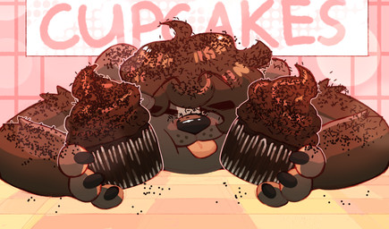 ambiguous_gender anthro black_claws black_nose blep brown_body brown_fur brown_hair claws cupcake eyebrow_through_hair eyebrows eyes_closed food frosting fur hair happy holding_cupcake holding_food holding_object pawpads pink_pawpads pink_text pink_tongue short_hair solo sprinkles_in_fur sprinkles_in_hair text tongue tongue_out translucent translucent_hair crownedvictory wix_(skunkwix) mammal mephitid skunk striped_skunk 2024 absurd_res digital_drawing_(artwork) digital_media_(artwork) english_text hi_res shaded