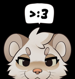 >:3 anthro black_background black_eyes cat_smile cheek_tuft circle_eyebrows emoticon eyebrows facial_tuft female fur head_tuft looking_at_viewer narrowed_eyes simple_background smile solo speech_bubble tan_body tan_eyebrows tan_fur tuft whiskers feve feve_(oc) mammal mustelid musteline stoat true_musteline weasel 2025 hi_res icon reaction_image
