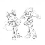 anthro candy chocolate dessert duo eyewear female food goggles holidays male tin_foil_hat slashysmiley sega sonic_boom sonic_the_hedgehog_(series) valentine's_day miles_prower sticks_the_jungle_badger badger canid canine fox mammal mustelid musteline 1:1 hi_res monochrome sketch