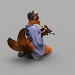 3_tails anthro asian_clothing clothing east_asian_clothing female flute footwear japanese_clothing kimono multi_tail musical_instrument sandals shoes solo tail wind_instrument woodwind_instrument bambookat canid canine fox mammal 1:1 3d_(artwork) animated digital_media_(artwork) hi_res huge_filesize no_sound short_playtime webm