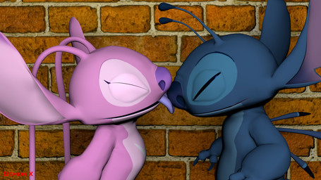 antennae_(anatomy) back_spines blue_body blue_claws blue_fur blue_nose brick_wall canon_couple chest_markings claws dipstick_antennae duo eyelashes eyes_closed female fur licking markings multicolored_antennae notched_ear pink_body pink_fur purple_nose purple_tongue romantic romantic_couple smile tongue tongue_out wall_(structure) demonxtartarus disney lilo_and_stitch angel_(lilo_and_stitch) stitch_(lilo_and_stitch) alien experiment_(lilo_and_stitch) 16:9 2015 3d_(artwork) digital_media_(artwork) widescreen
