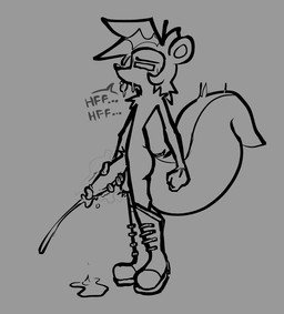 anthro balls big_penis big_tail bodily_fluids boots butt clothing cum cum_on_ground cum_string ejaculation eyes_closed fluffy fluffy_tail footwear genital_fluids genitals hair humanoid_genitalia humanoid_penis looking_pleasured male markings masturbation musk penile penile_masturbation penis saliva saliva_string shoes solo steam sweat tail tail_markings tongue tongue_out dogguyd nioi_(dogguyd) mammal mephitid skunk digital_drawing_(artwork) digital_media_(artwork) monochrome