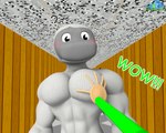 2024 3d_(artwork) albalbalb animate_inanimate anthro arts_and_crafters_(baldi's_basics) baldi baldi's_basics_in_education_and_learning big_pecs blush ceiling clothing digital_media_(artwork) duo eyebrows first_person_view frown green_clothing green_shirt green_text green_topwear grey_body hi_res human humanoid looking_at_hand looking_confused looking_down male mammal muscular muscular_anthro muscular_male pec_grab pecs pov_hands question_mark raised_eyebrow school shirt tan_body tan_skin text topwear wall_(structure) watermark white_body wood wood_wall